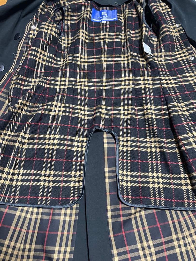 【美品】バーバリーブルーレーベル トレンチコート 36 ライナー付き ブラック