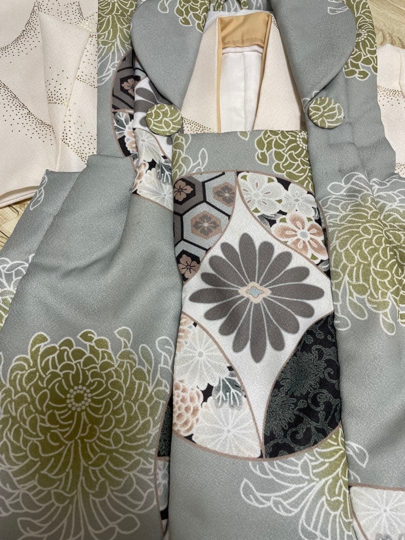 utatane ひよこ商店 ミント七宝×クリーム金彩 ・3歳七五三フルセット