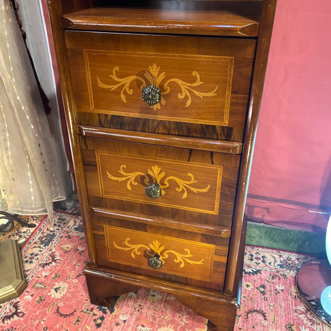 Sale イタリアン アンティークPT 象嵌　３DRコンパクト　キャビネット