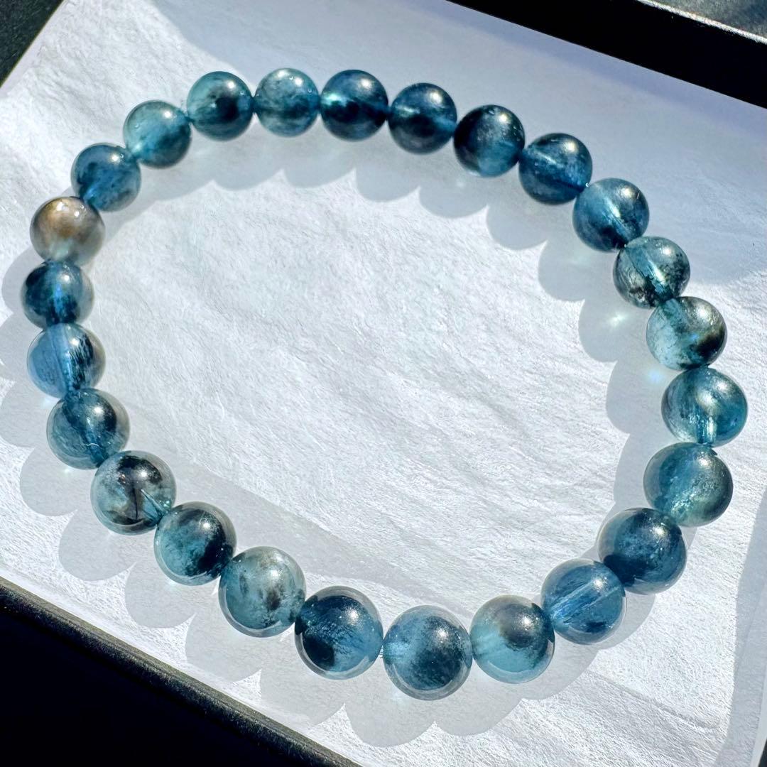 【高品質】ロイヤル ブラック スター アクアマリン ブレスレット (SA+)