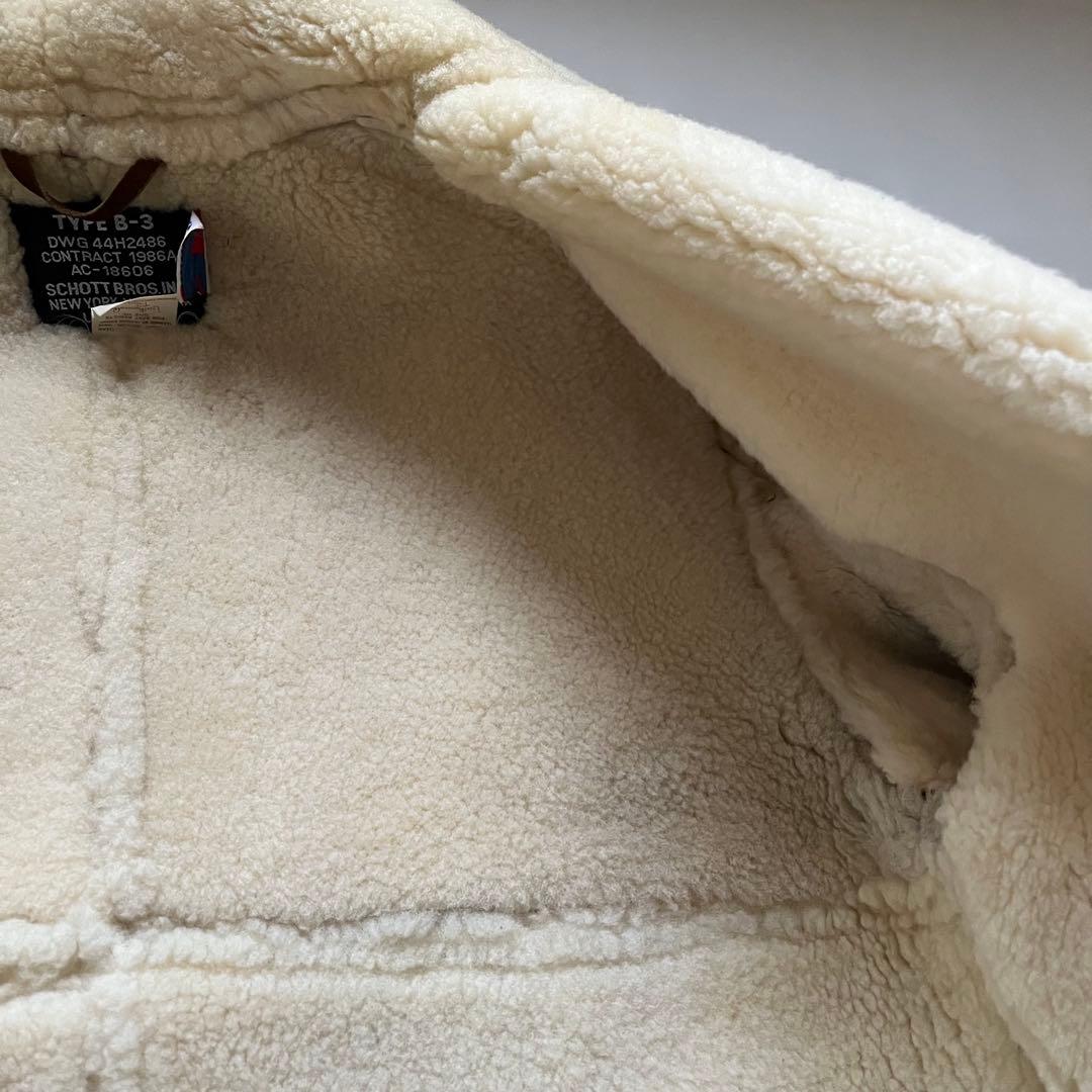 レアSchott ショットB-3 フライトジャケット ボア ムートン42 USA