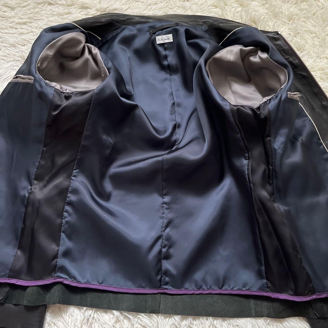 希少 Paul Smith ハイネック レザー ジャケット ファーストライン　M