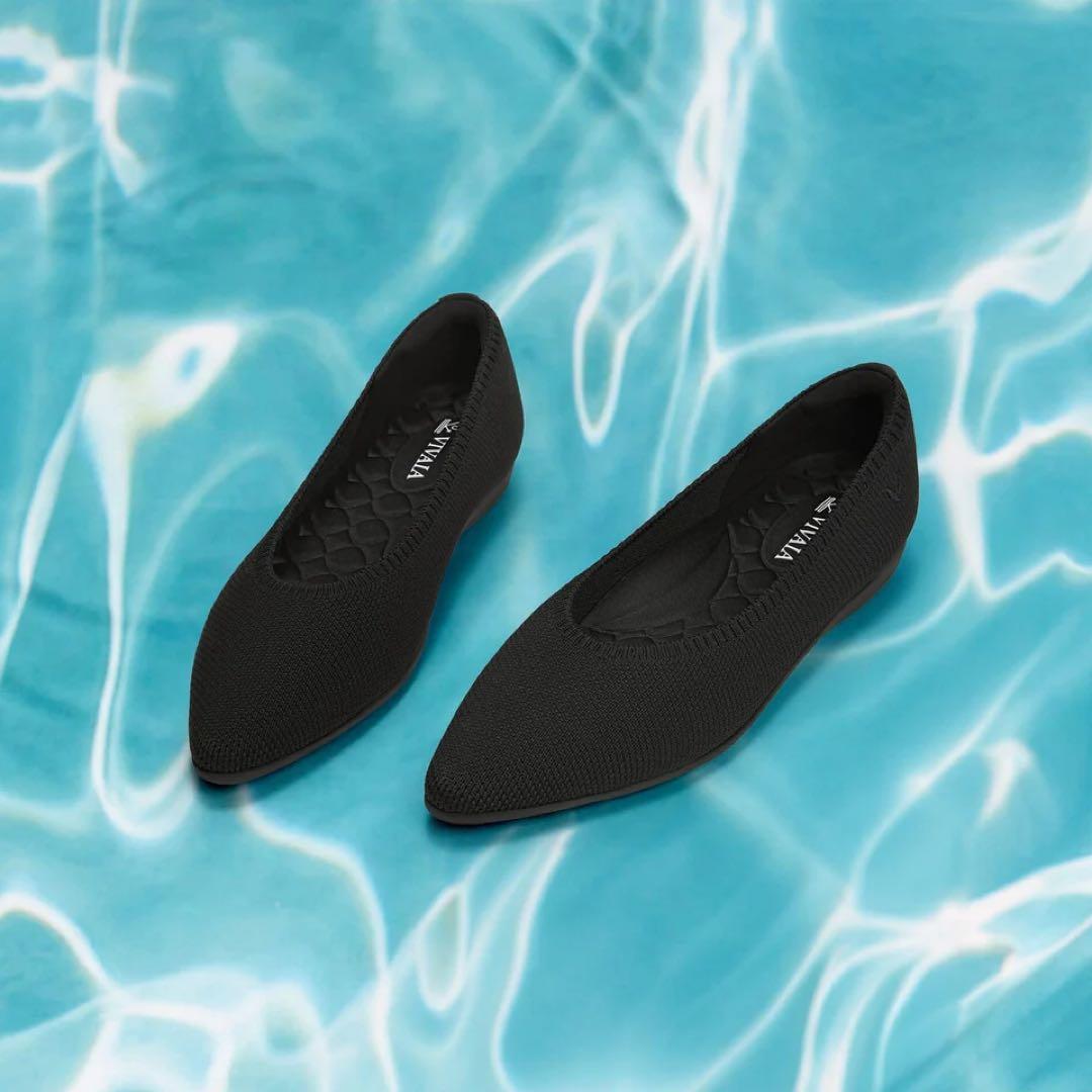 Aria Walker 超撥水ポインテッド トゥ超軽量 厚底フラットシューズ