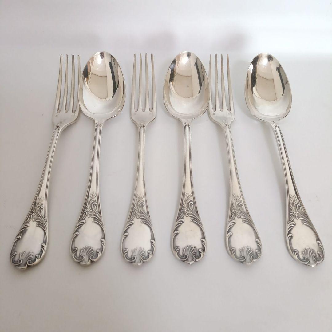 クリストフル CHRISTOFLE テーブルスプーン フォーク 6本 マルリー