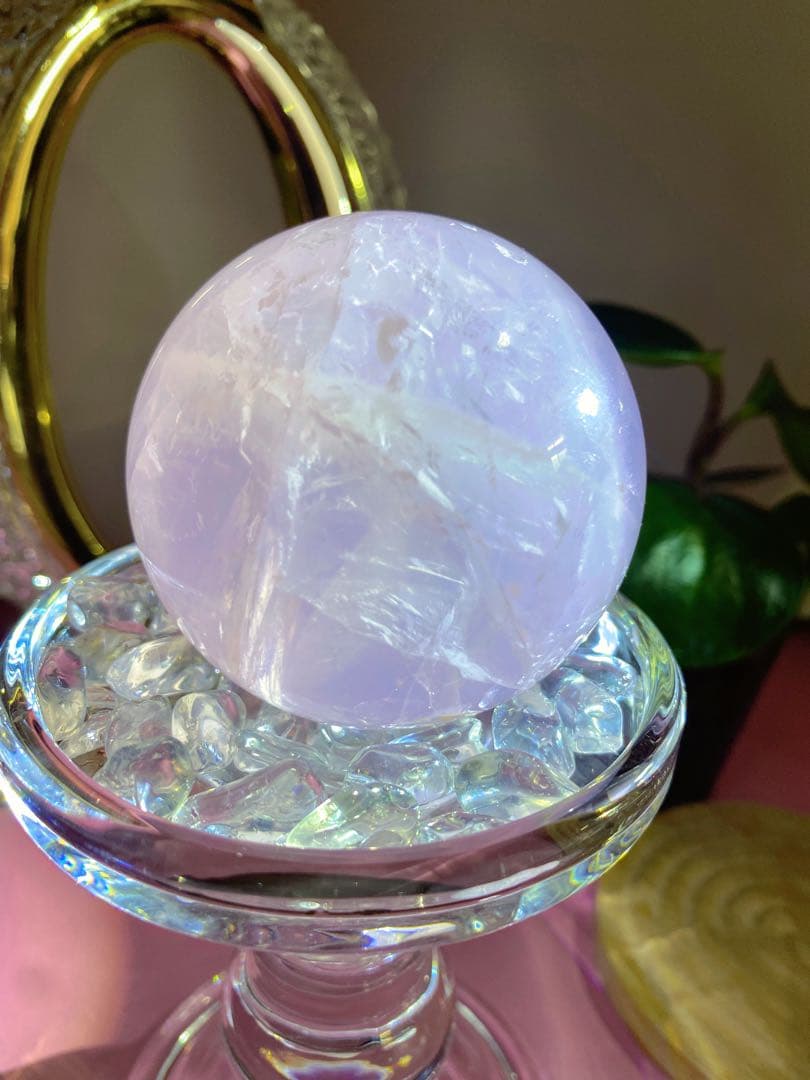 桜色　透明感　スフィア　ローズクォーツ　強いスター　虹中にあり