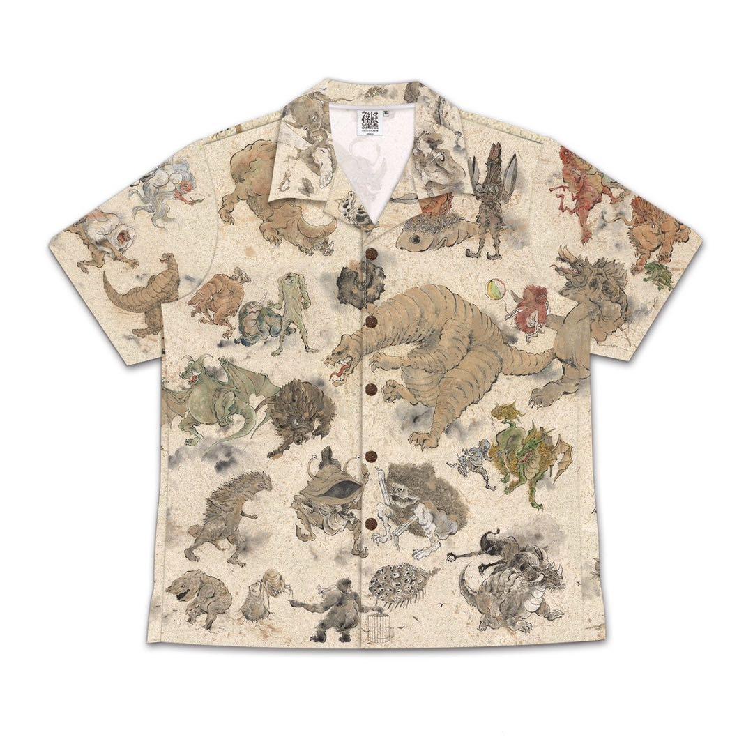 ウルトラ怪獣もののけ絵巻 羽田空港限定 総柄アロハシャツ XLサイズ