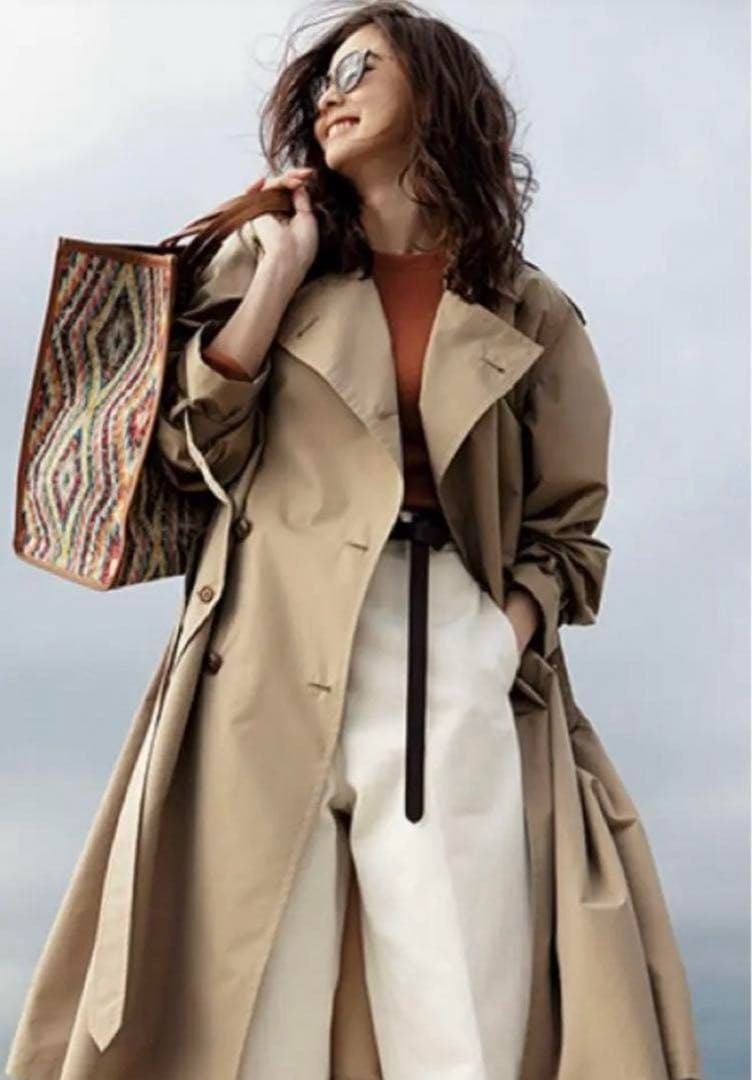 【未使用級❣️23AW】HYKE ビッグフィット トレンチコート M ベージュ