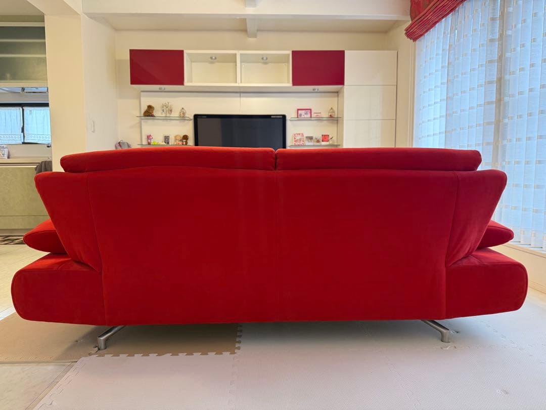 直接引取り限定 ★☆ ソファ ３人掛け 赤 レッド 東京都国分寺市の戸建て2階