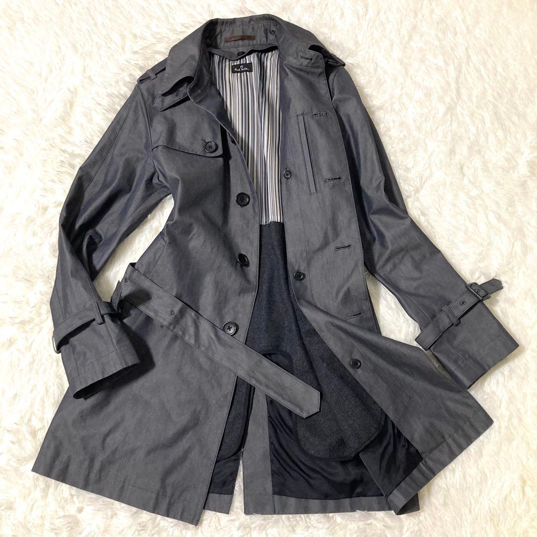 美品✨ポールスミス トレンチコート カシミヤ混 ライナー付 Mサイズ グレー
