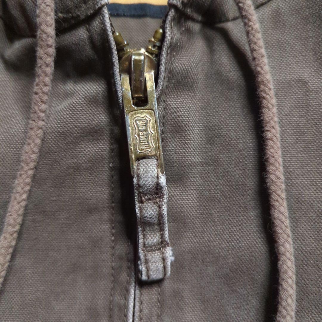 BIG SMITHダック地フルジップ裏ボアフーディXLフェード雰囲気系ブラウン