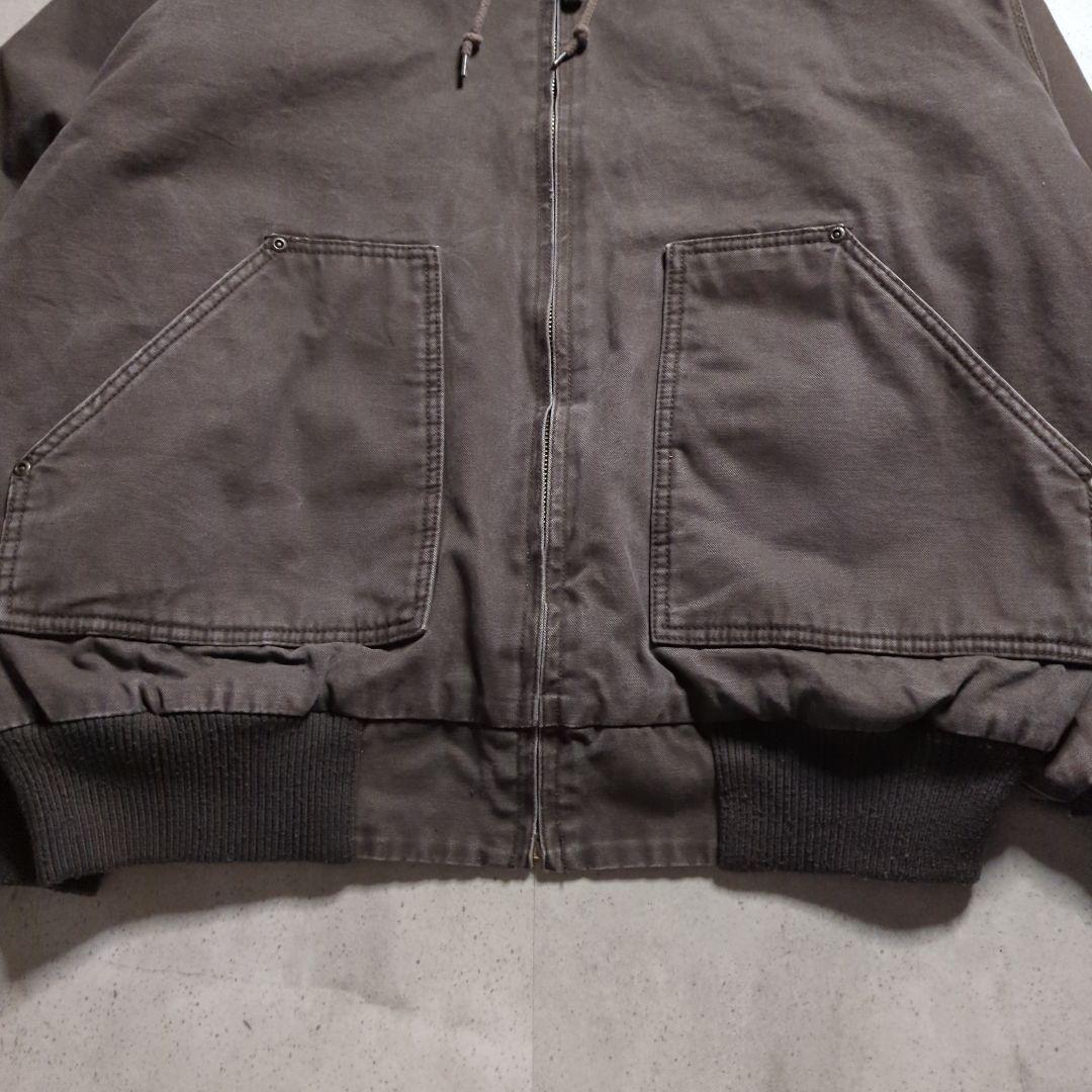 BIG SMITHダック地フルジップ裏ボアフーディXLフェード雰囲気系ブラウン