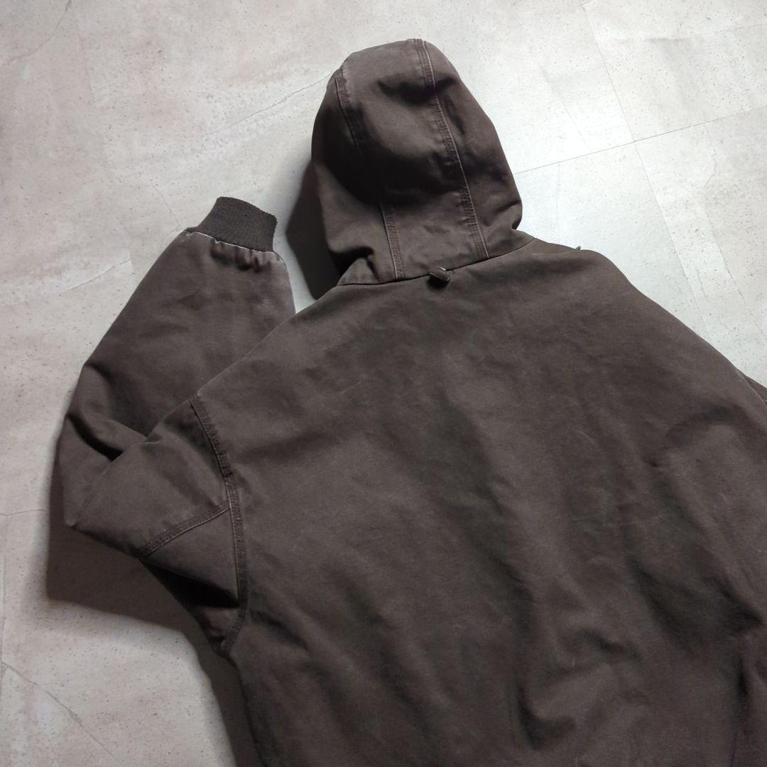 BIG SMITHダック地フルジップ裏ボアフーディXLフェード雰囲気系ブラウン