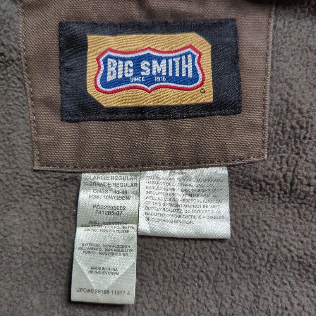 BIG SMITHダック地フルジップ裏ボアフーディXLフェード雰囲気系ブラウン