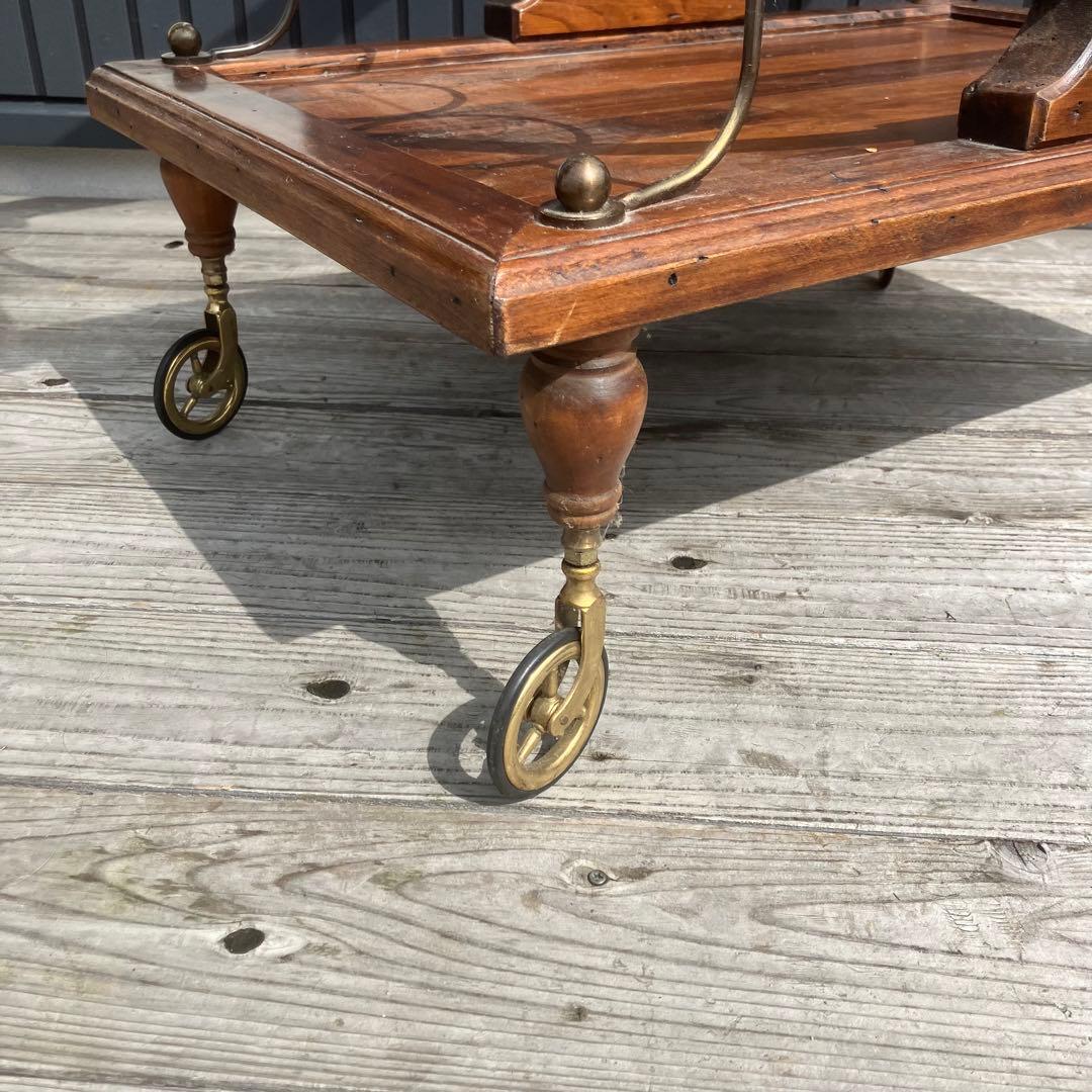 イタリアアンティーク 木製 トローリー サービスワゴン ワインラック 古木 古材