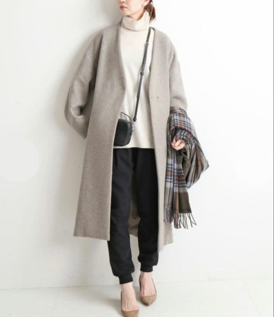 IENA manteco ノーカラーコート