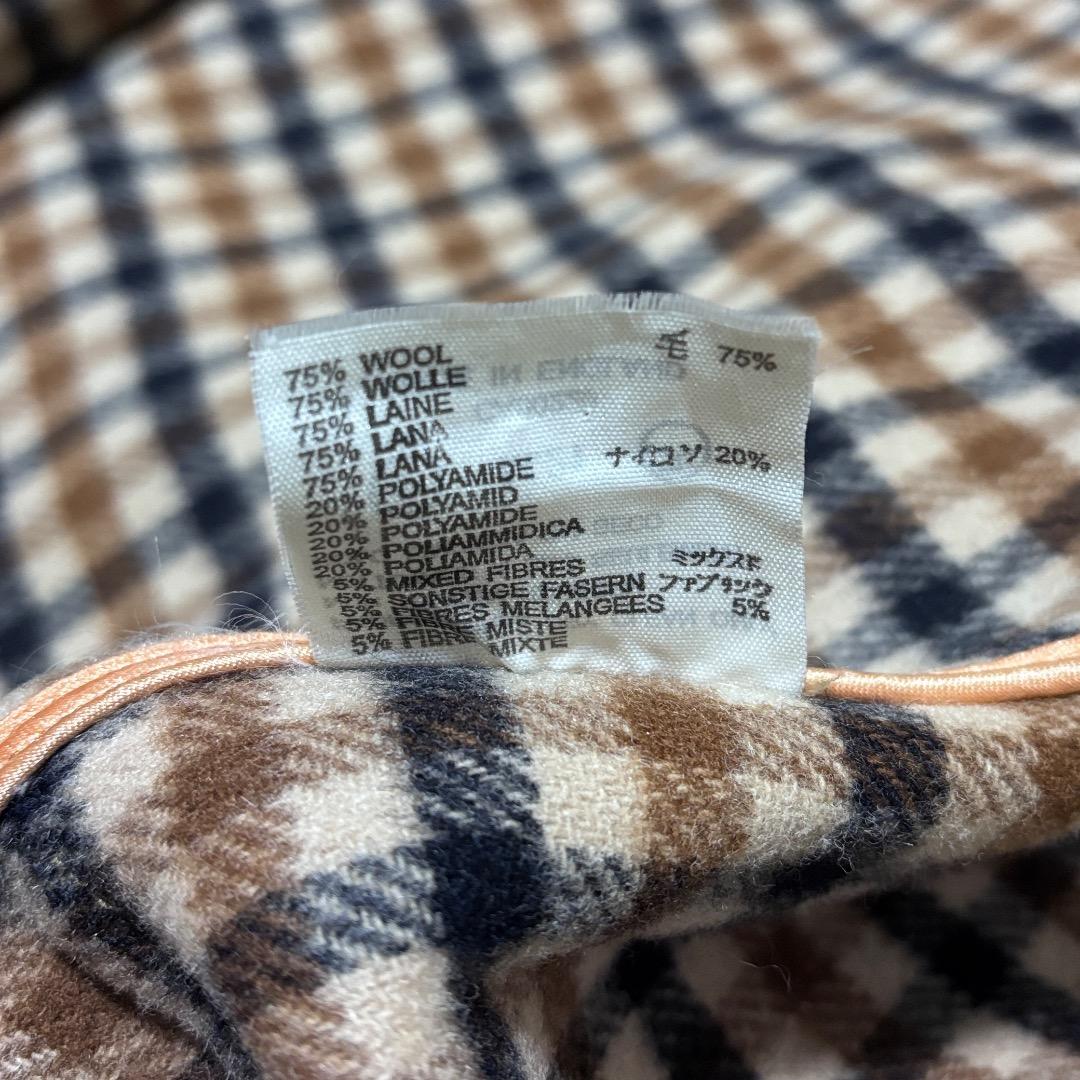 【大きいサイズ】アクアスキュータム ロングダッフルコート クラブチェック 英国製