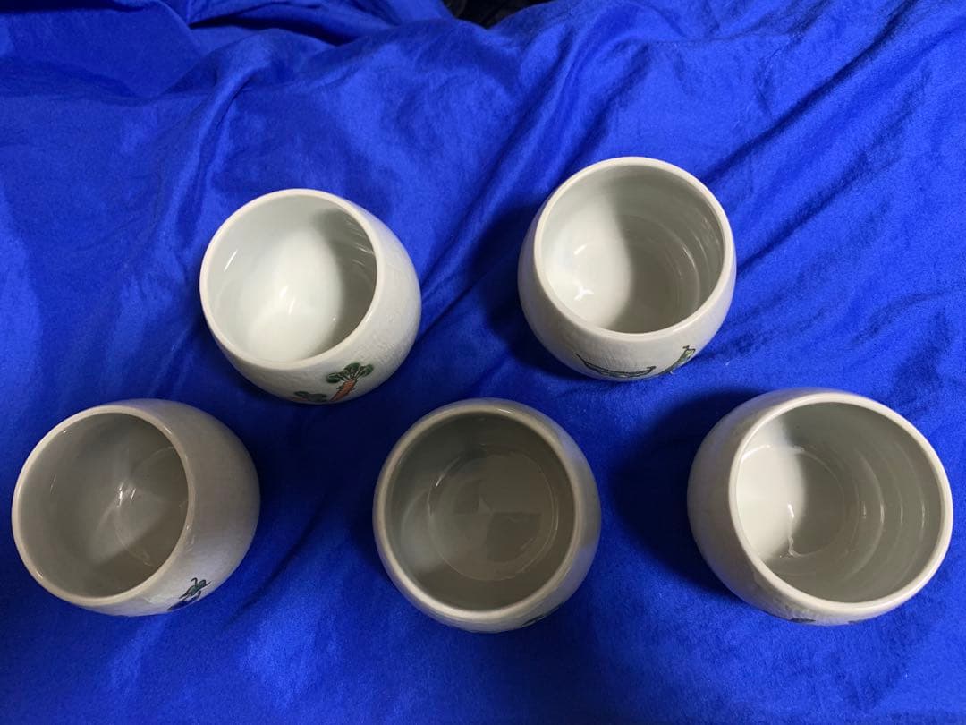 【水野・瀬戸焼】野菜つまみ蓋付き 茶碗蒸し用陶器セット ５客