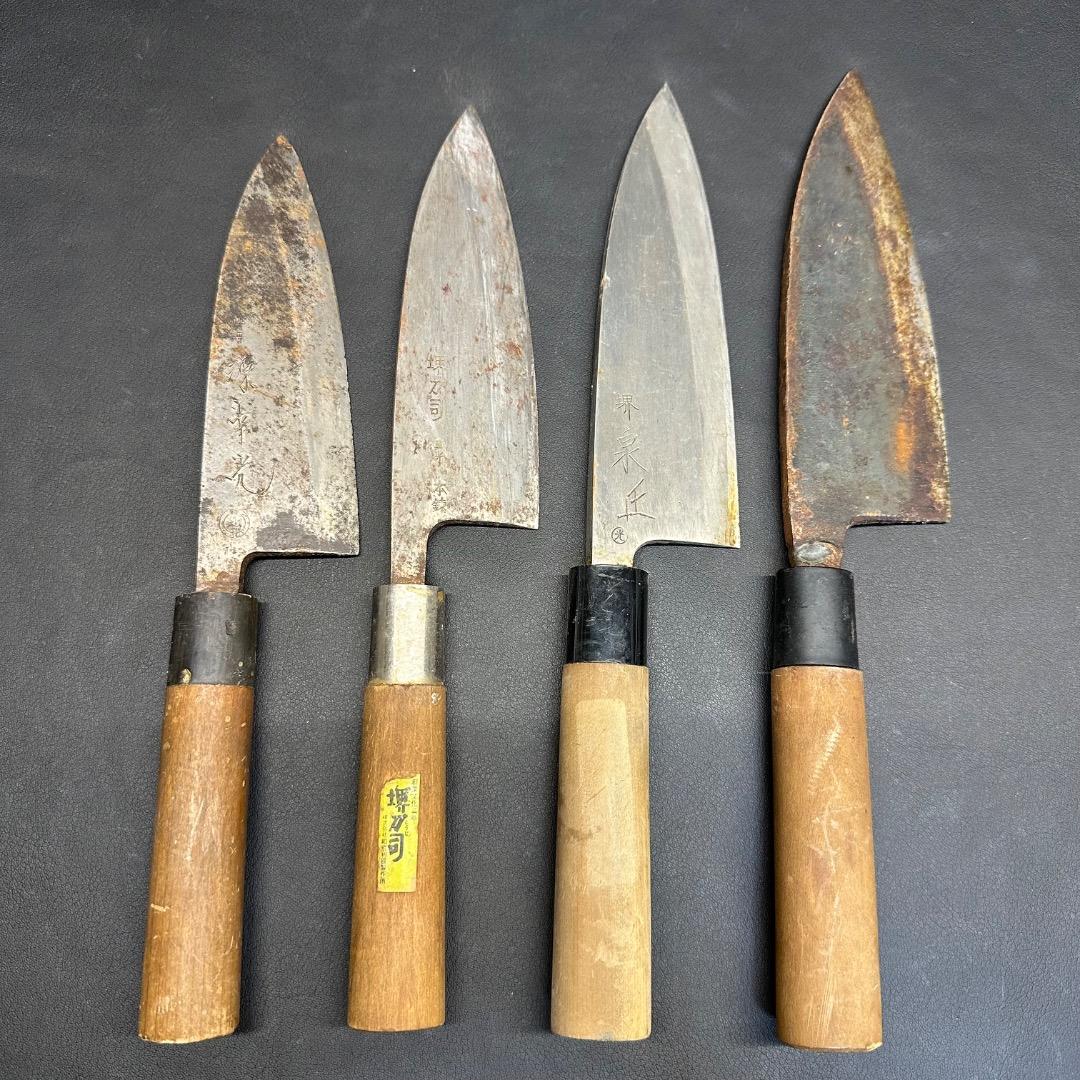 ♡※前Ga1006 出刃包丁 和包丁 堺刀司 源幸光 堺泉丘など 4点まとめ