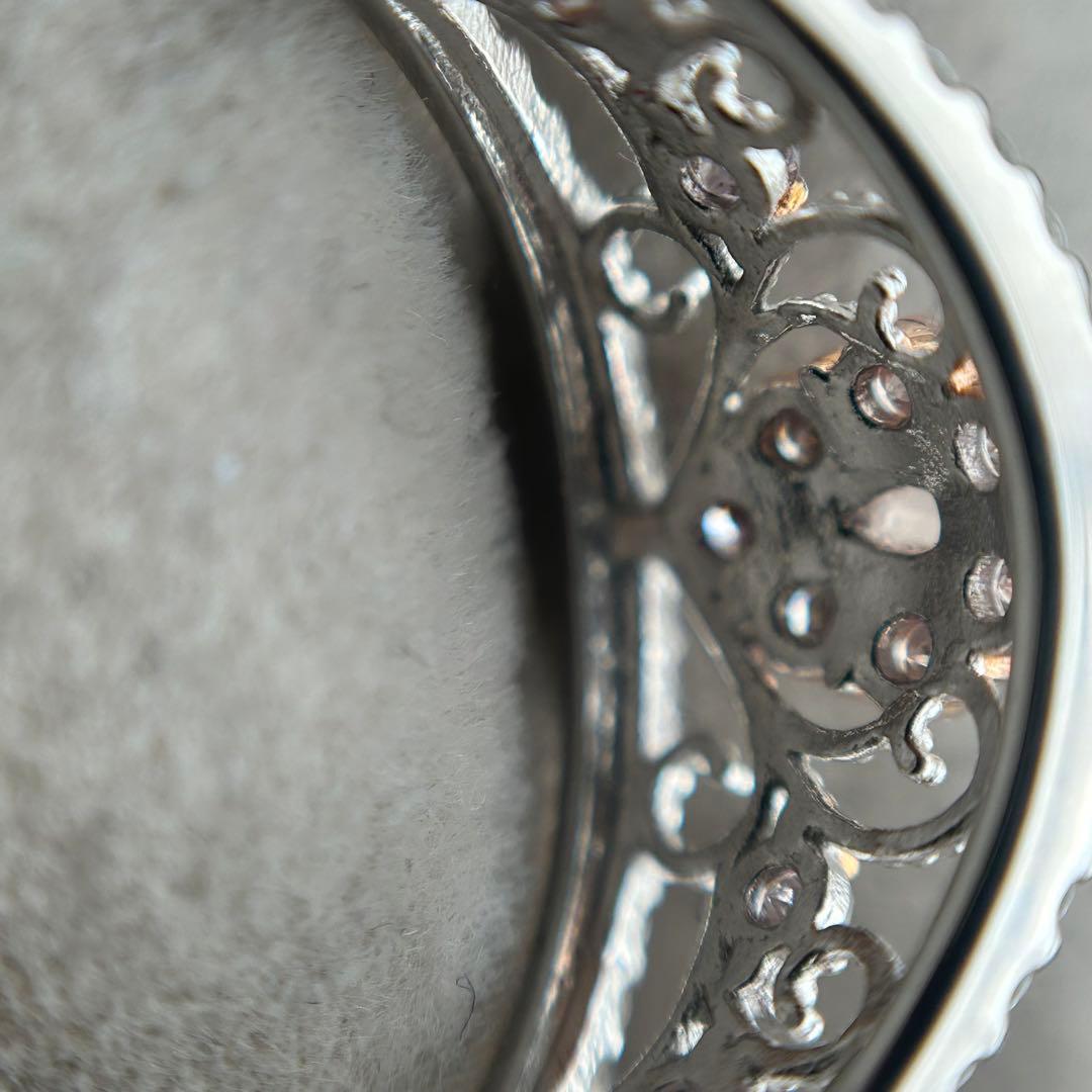 天然ピンクダイヤモンド　透かし　リング　15号　AGT VS2 プラチナ900