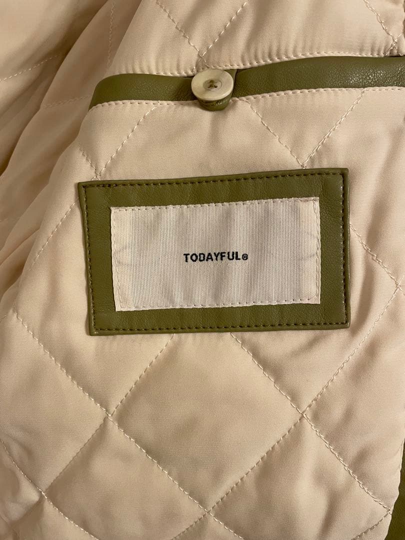 【TODAYFUL(トゥデイフル)】エコレザーオーバージャケット