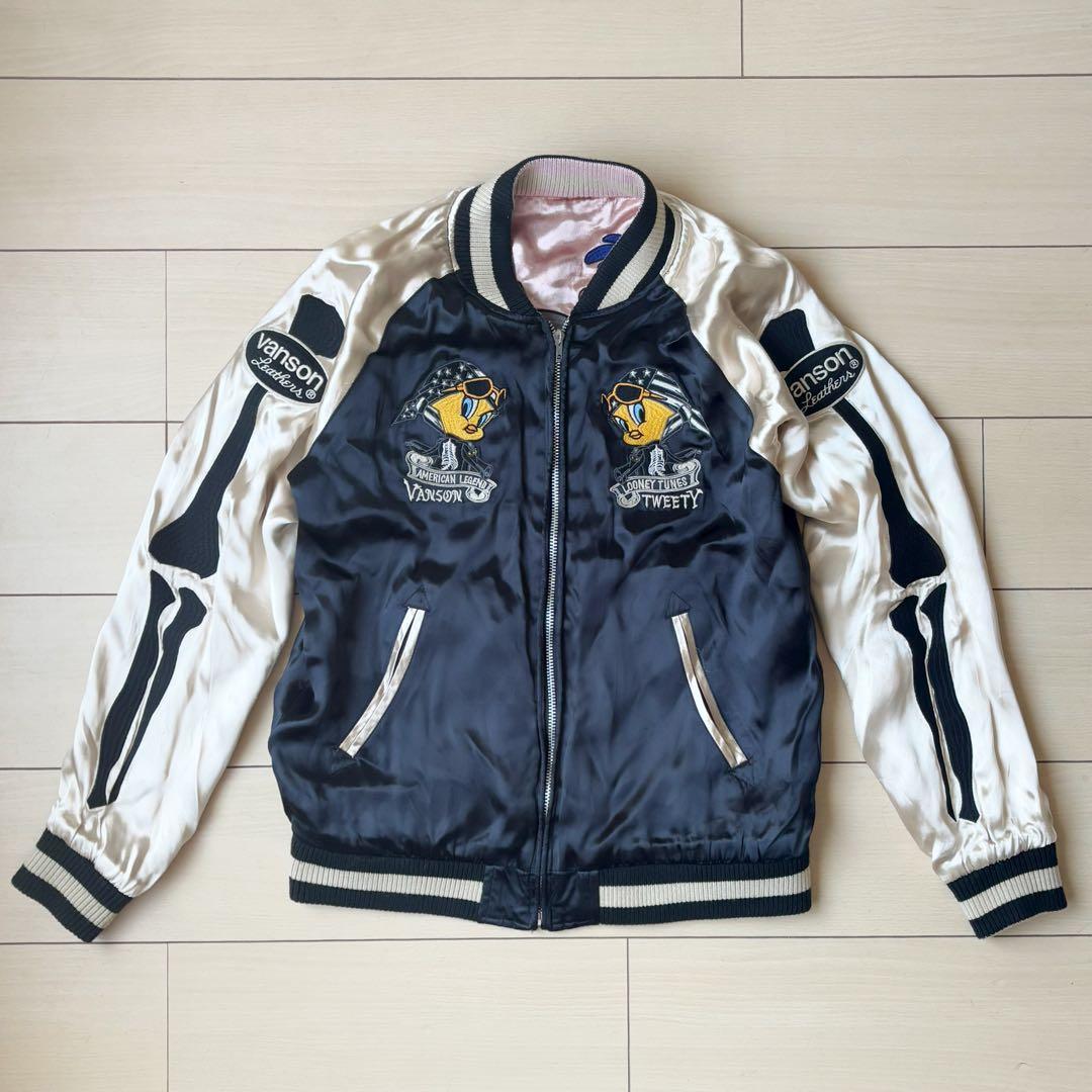 VANSON バンソン×ルニーテューンズ リバーシブルスカジャン　レーヨン