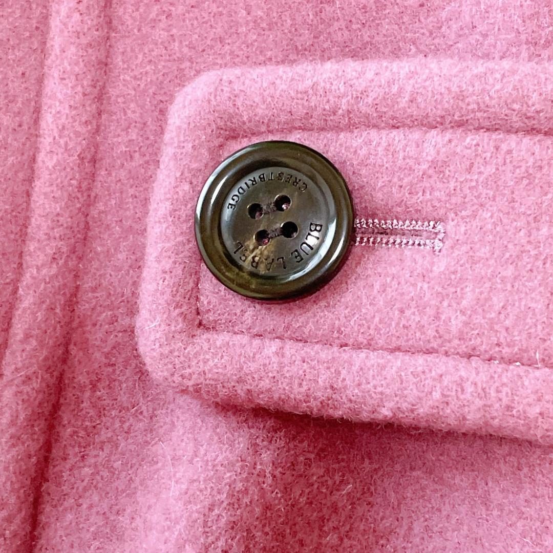 ブルーレーベル　水牛トグル　メガチェック　バイルメルトン　ダッフルロングコート