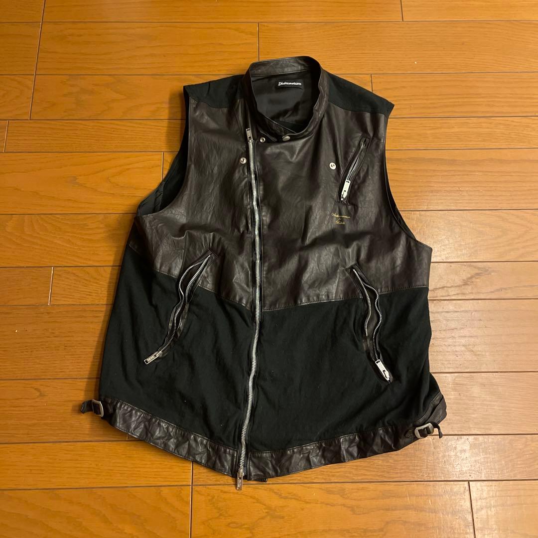 undercoverism 23SS 牛革&コットンライダースベスト