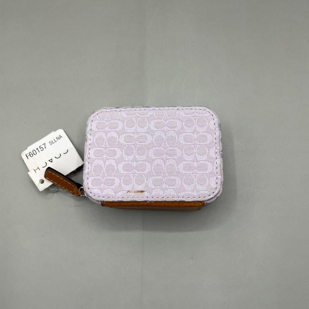 新品未使用✨️希少 コーチ ミニポーチ ピルケース 小物入れ シグネチャー 紫