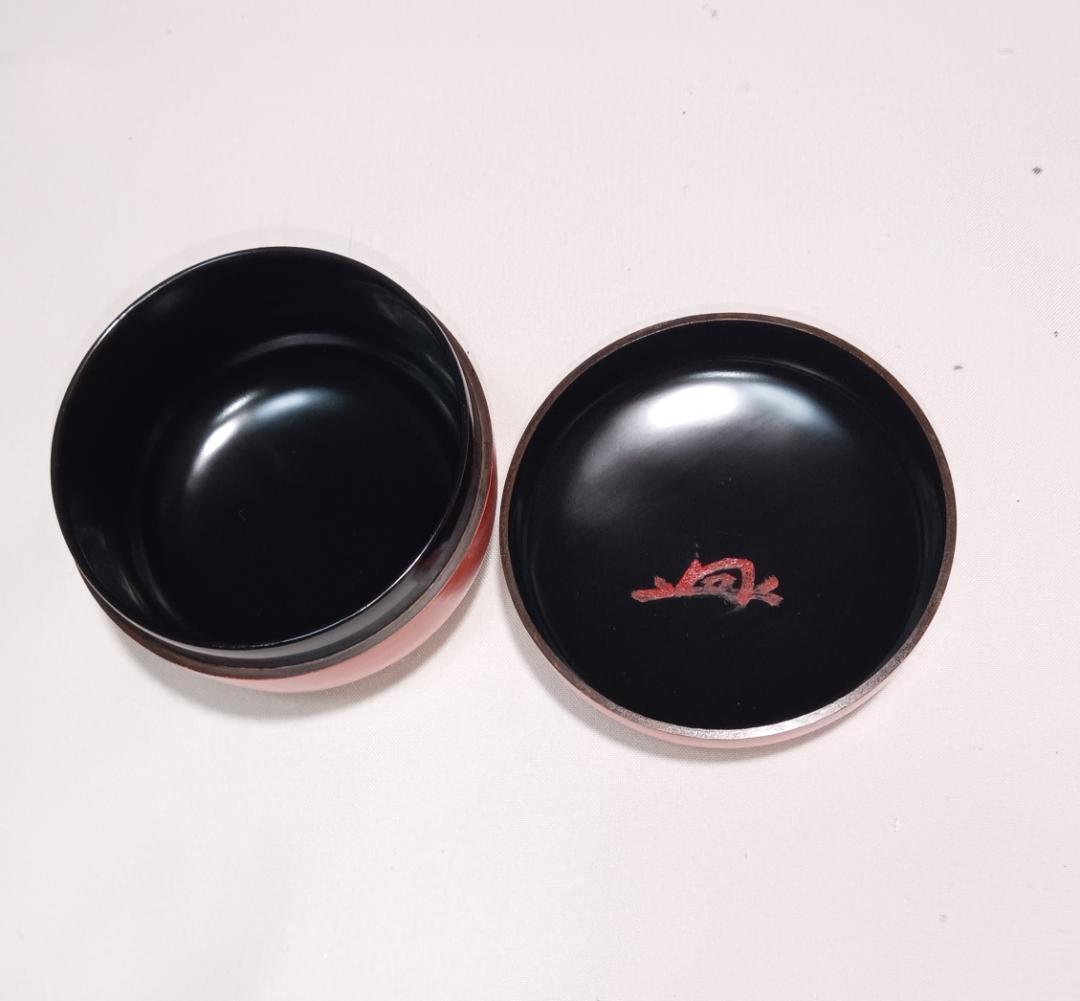 茶道具　加賀蒔絵師後藤元幸作　朱漆塗鶴蒔絵平棗　裏千家鵬雲斎宗匠花押入　美品！！