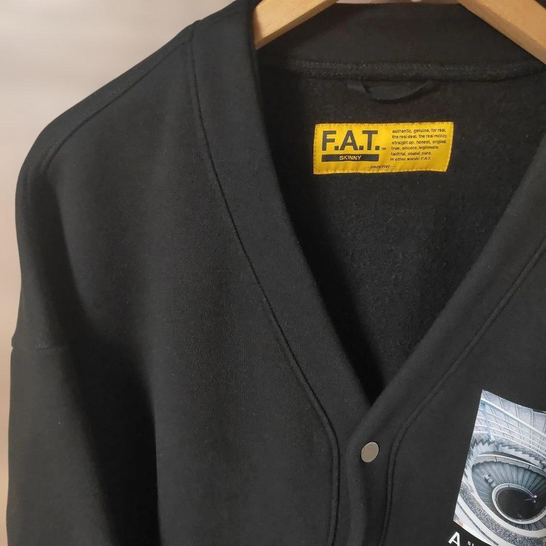極美品FAT×Sbオーバーサイズ スウェットカーディガン 黒 SKINNY(L)