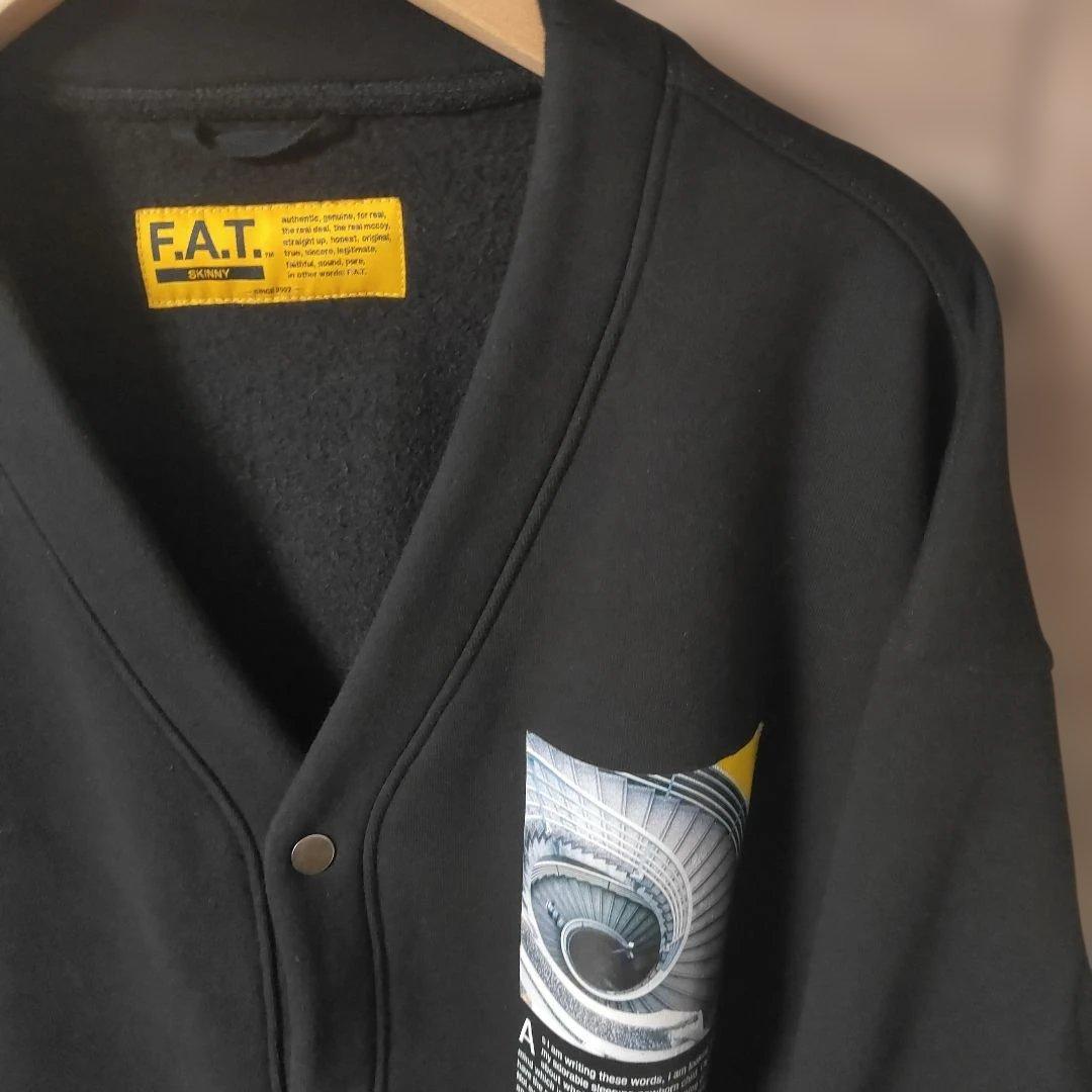 極美品FAT×Sbオーバーサイズ スウェットカーディガン 黒 SKINNY(L)