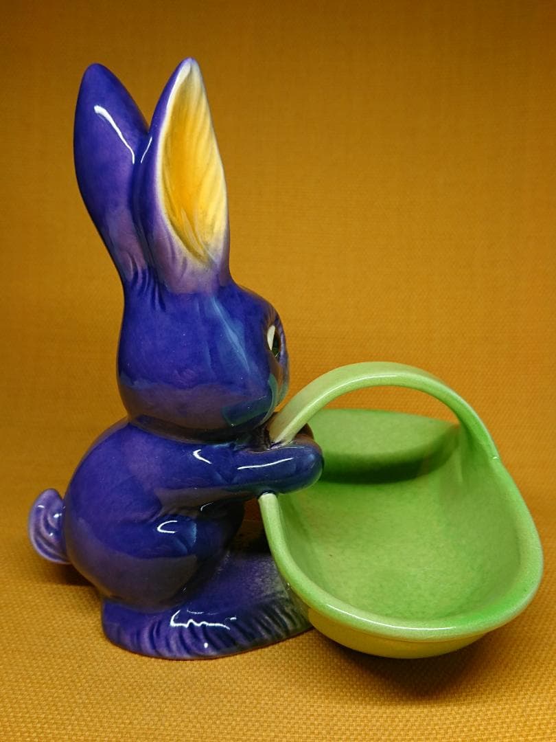 【美品】ビンテージ　西ドイツ　兎　陶器　小物入れ　置物　工芸品　美術品A2759