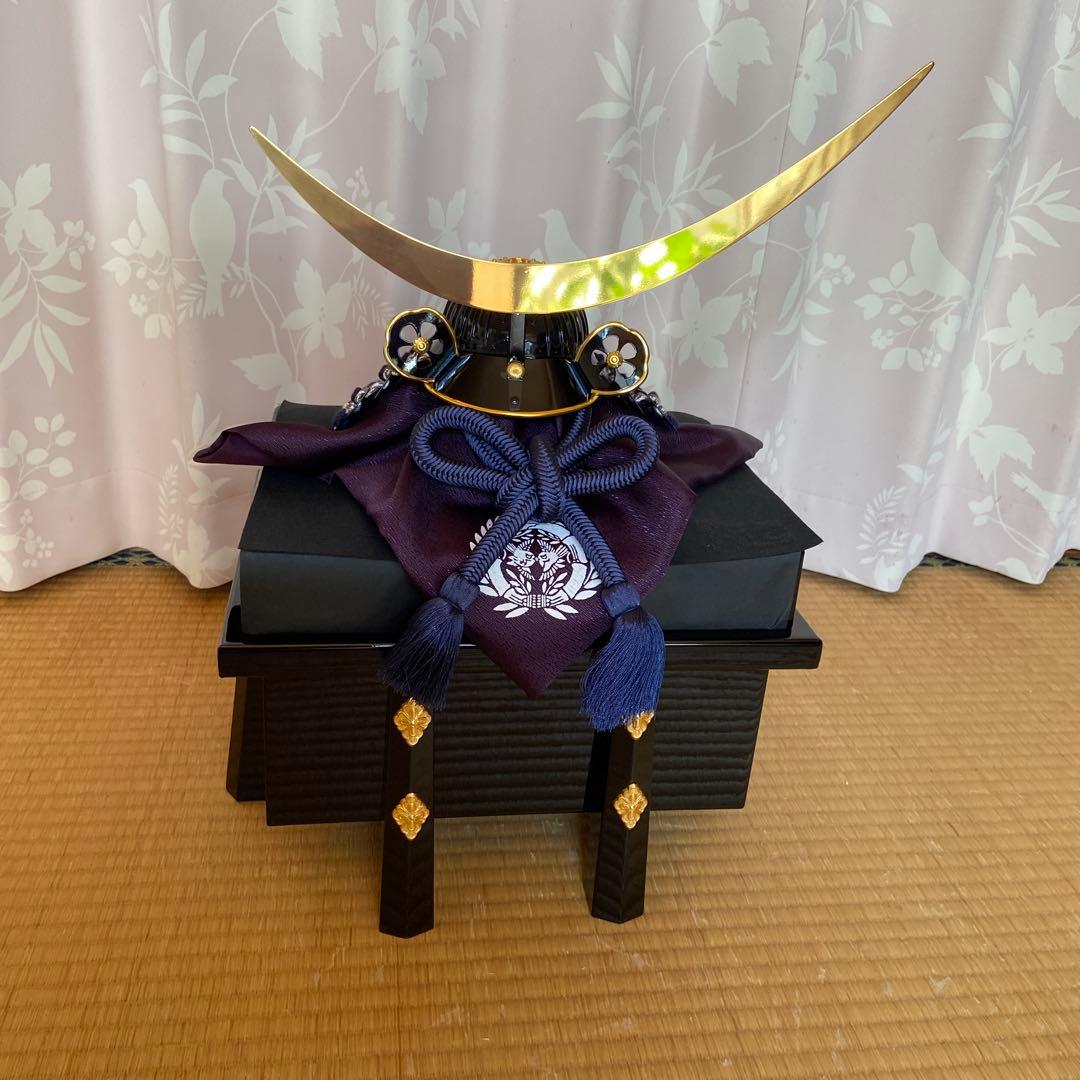 五月人形 兜 黒紫　伊達政宗