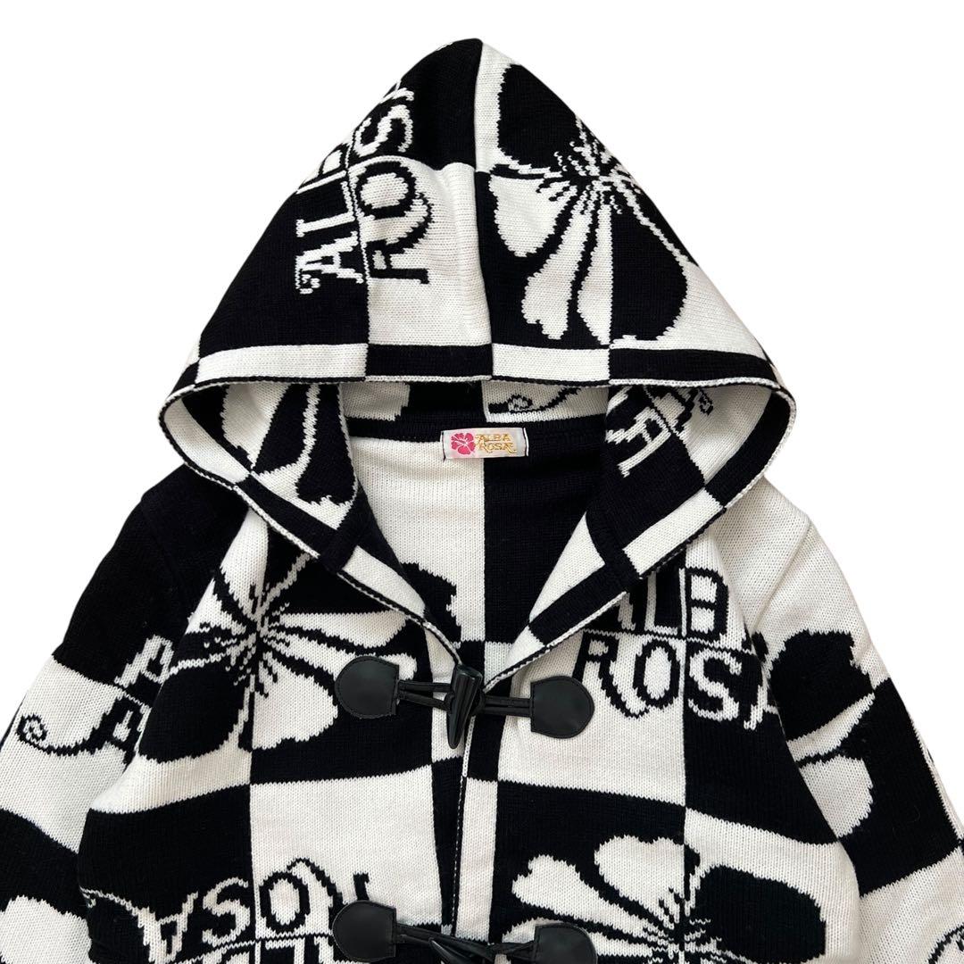 ALBA ROSA　ニットダッフルコート　升目チェック柄　Y2K　平成ギャル