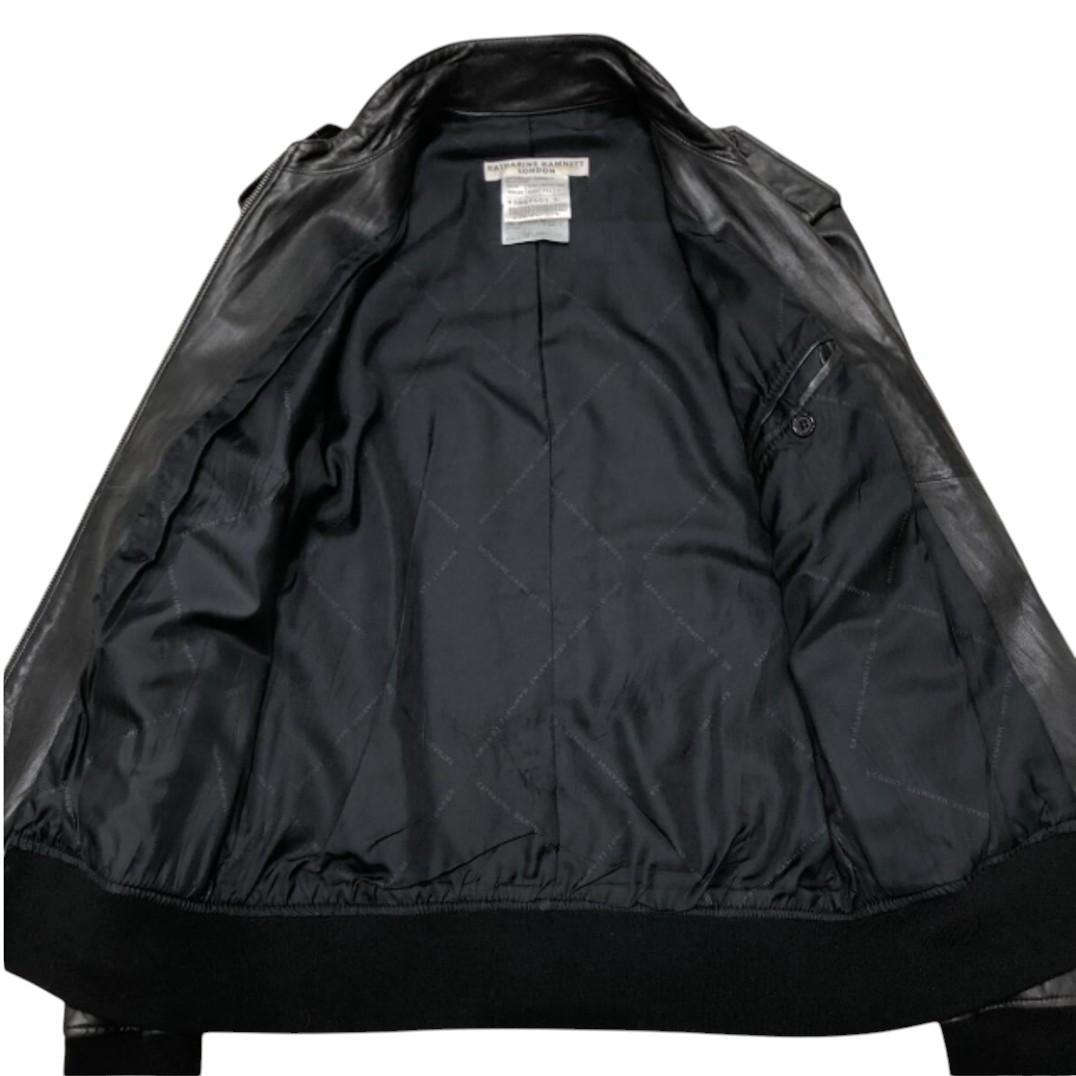 KATHARINE HAMNETT ラムレザー シングルライダース ブラック L