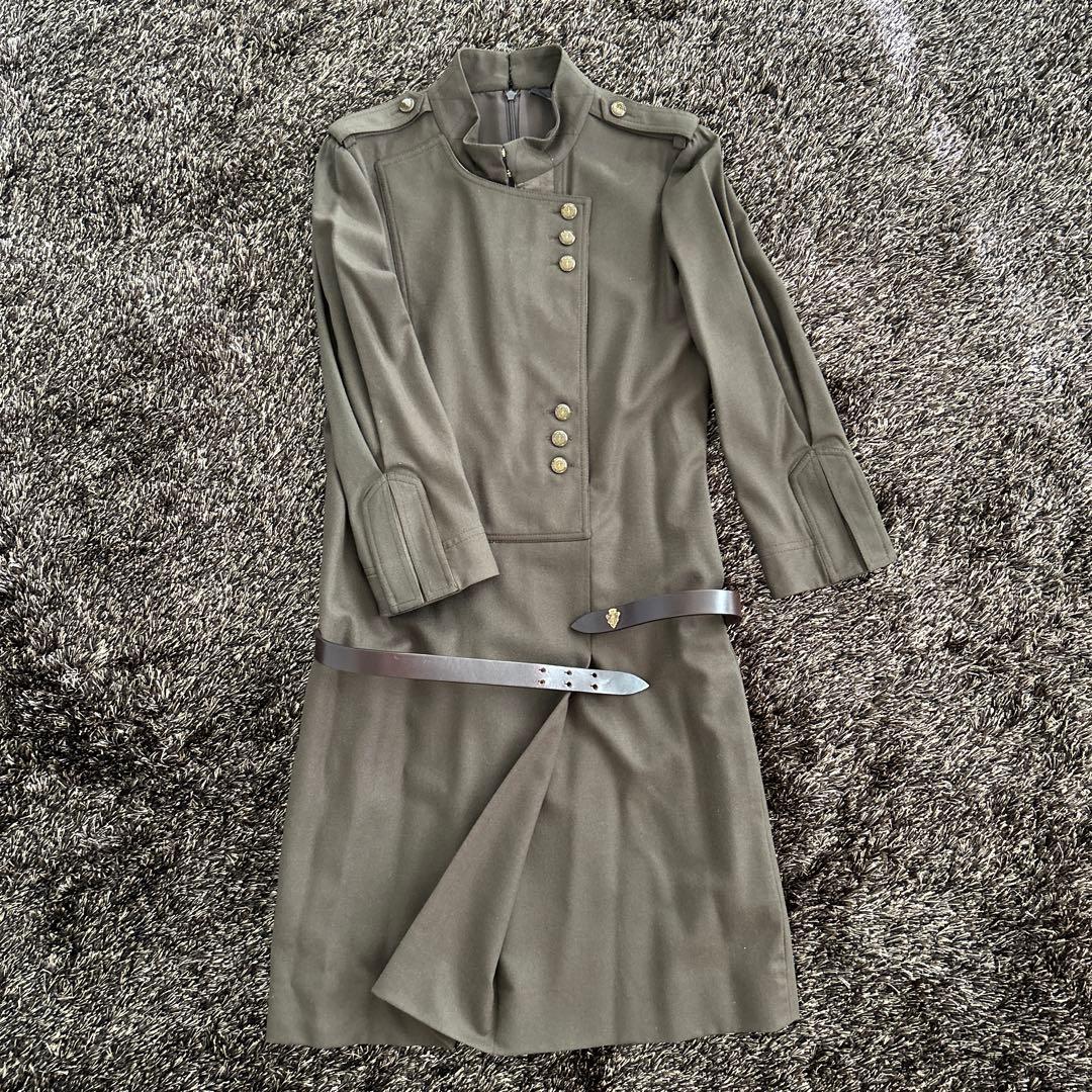 GUCCI グッチ　ベルト付ミリタリーワンピース　36サイズ