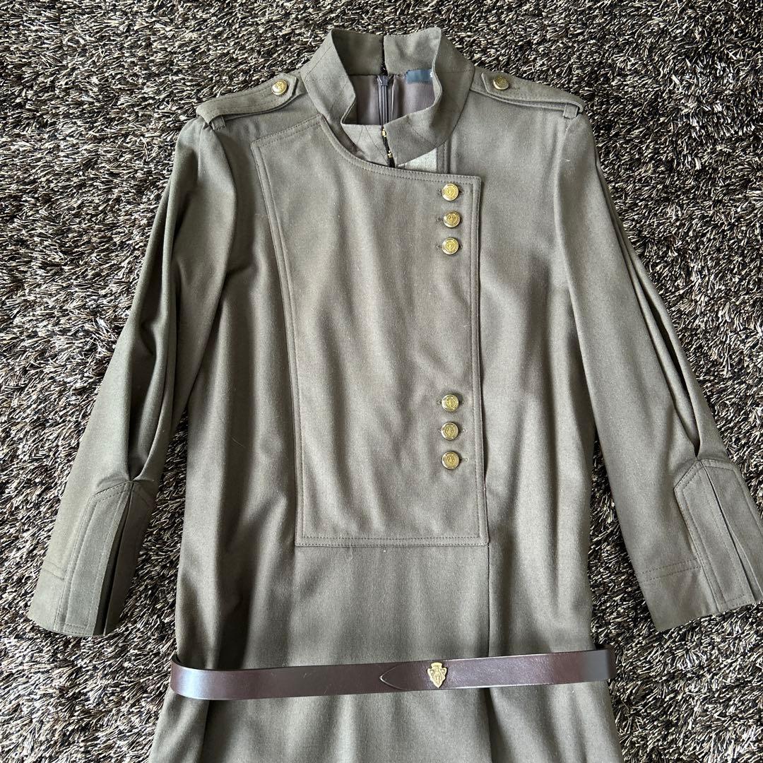 GUCCI グッチ　ベルト付ミリタリーワンピース　36サイズ