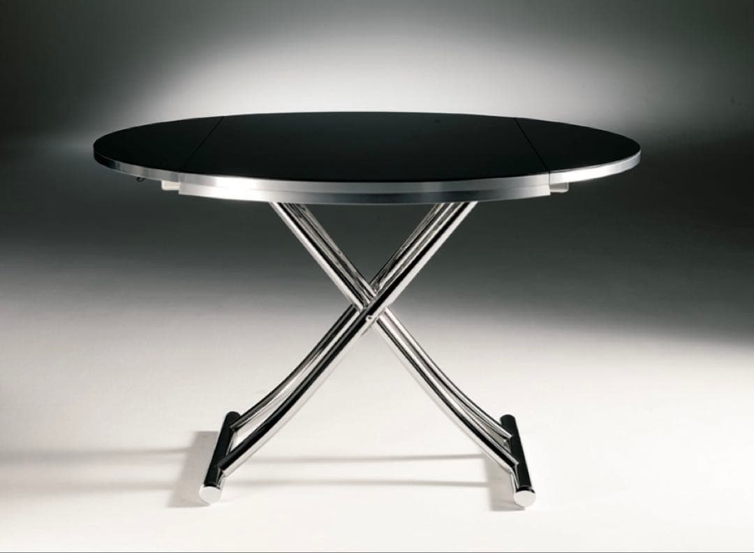 OZZIOITALIA 伸長式 テーブル T-113 黒｜ガラス板｜発送3月予定