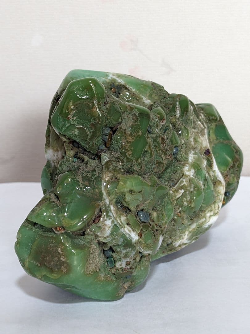 ♦鑑賞石飾り 置物？ 中国翡翠 水石 盆石 鉱物 置物 飾り 骨董品