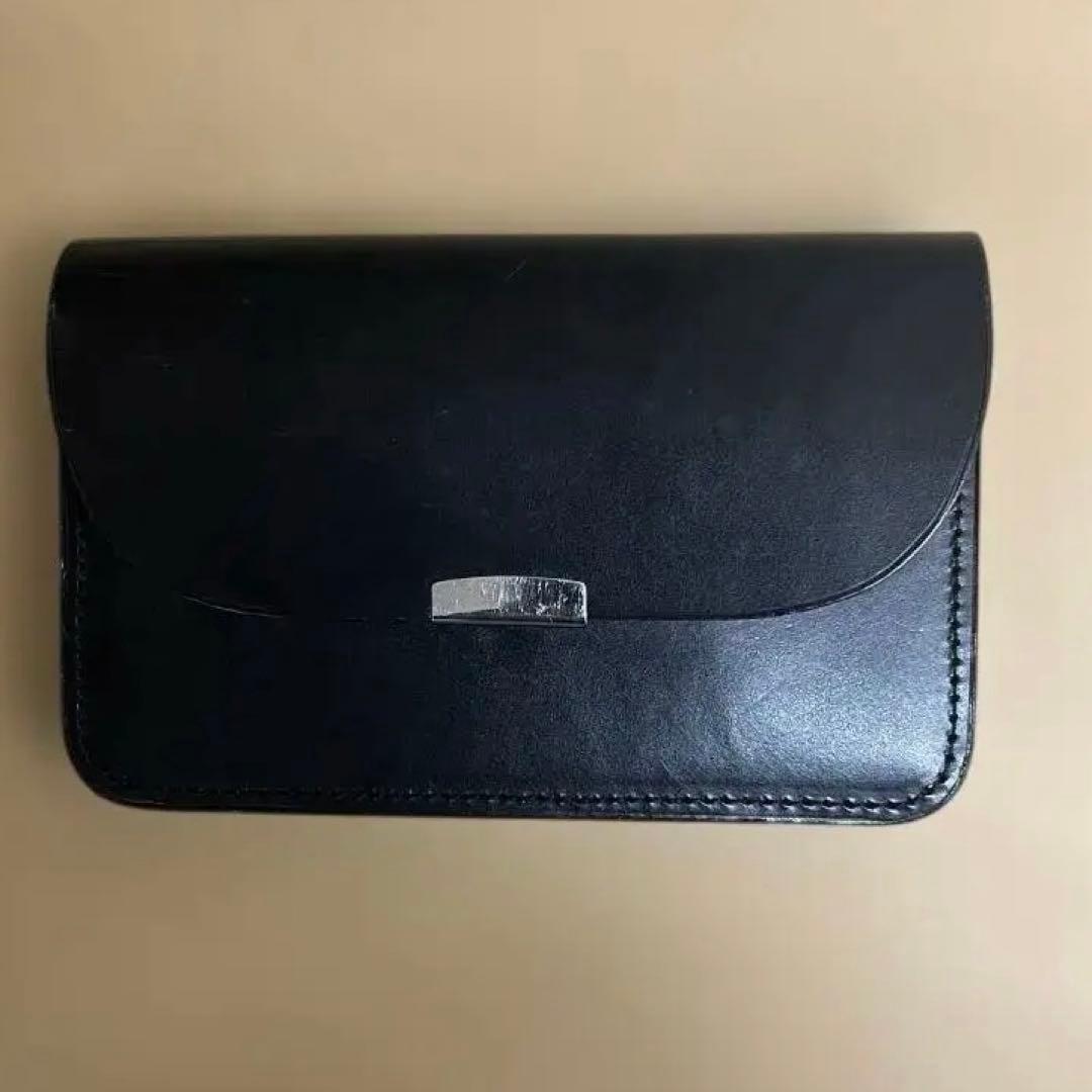 DIGAWEL 黒 レザー 二つ折り財布 ファスナー付き