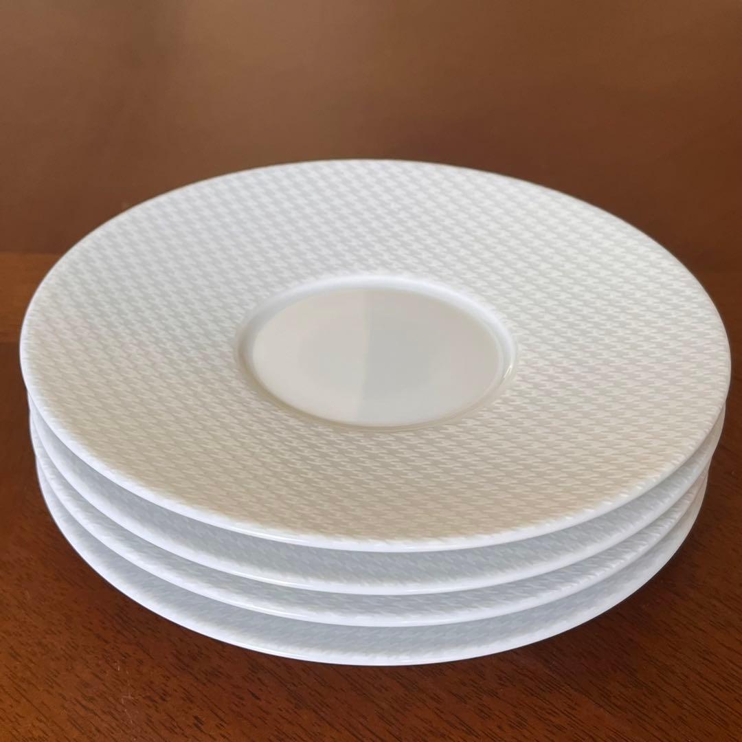 【未使用美品】レイノー★チェック★ケーキ皿　4枚