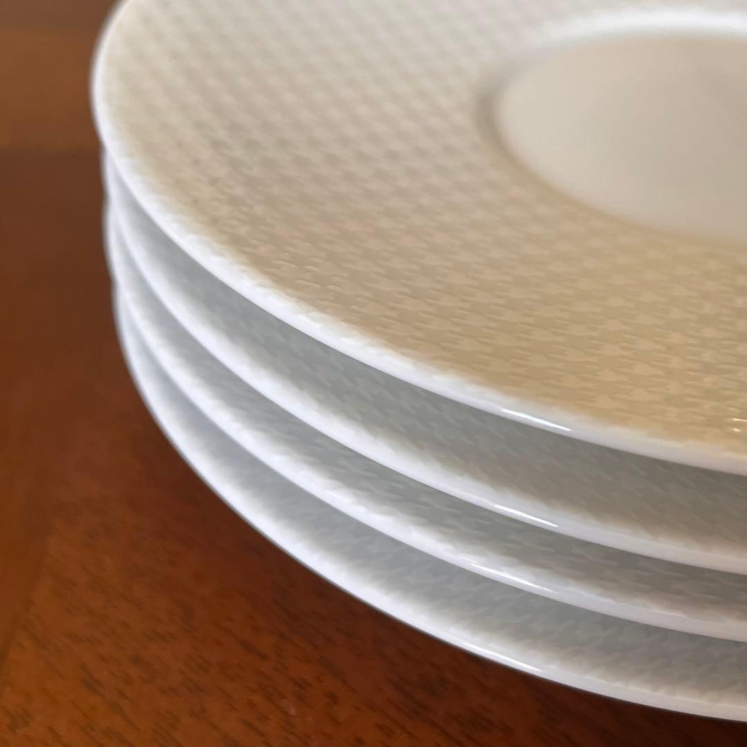 【未使用美品】レイノー★チェック★ケーキ皿　4枚