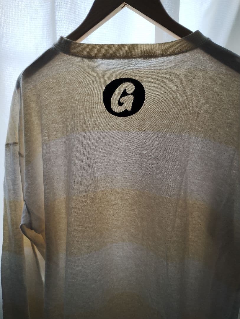 GOODENOUGHグッドイナフ90年代初期バックGボーダーロンTベージュ×白М