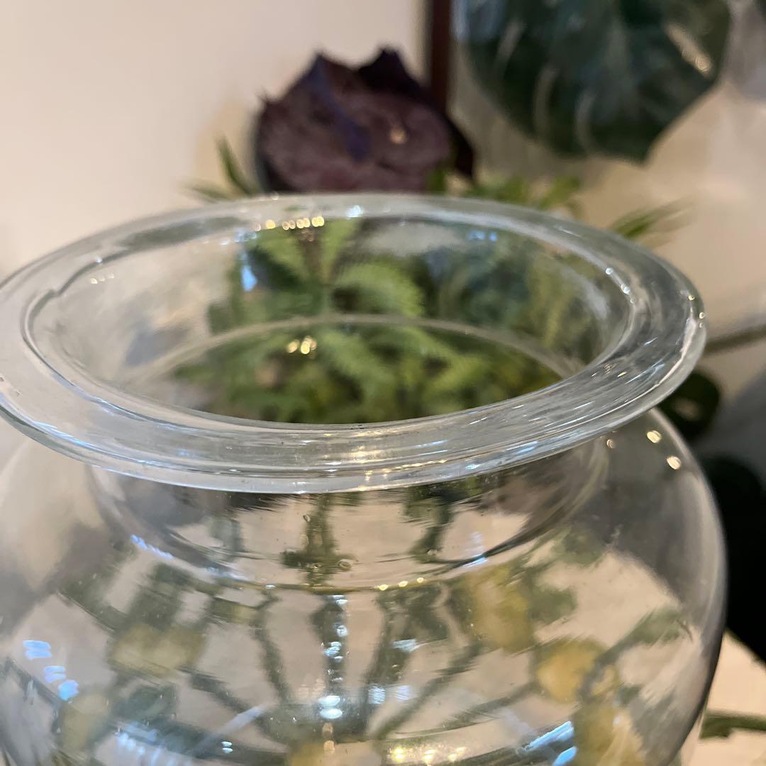 昭和レトロ 蓋付 ガラス瓶 保存瓶