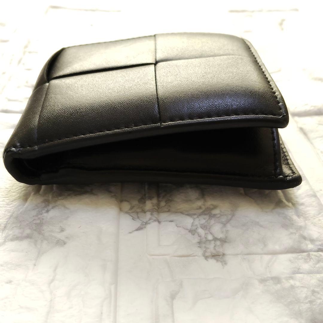 ボッテガヴェネタ カセット 二つ折り 財布 レザー 黒 伊製