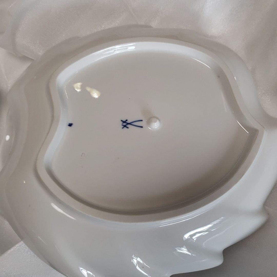 未使用 マイセン お皿 ブルーオニオン リーフ型 リーフプレート