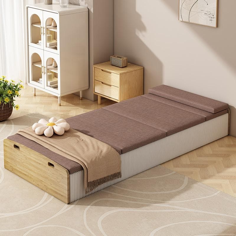 ペーパー折りたたみベッド幅120㎝高さ16㎝組立不要マットレス付き 軽量 通気性