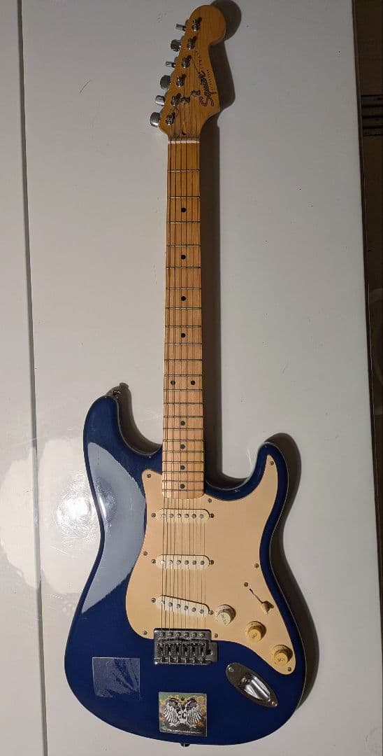 エレキギター 青 3ピックアップ