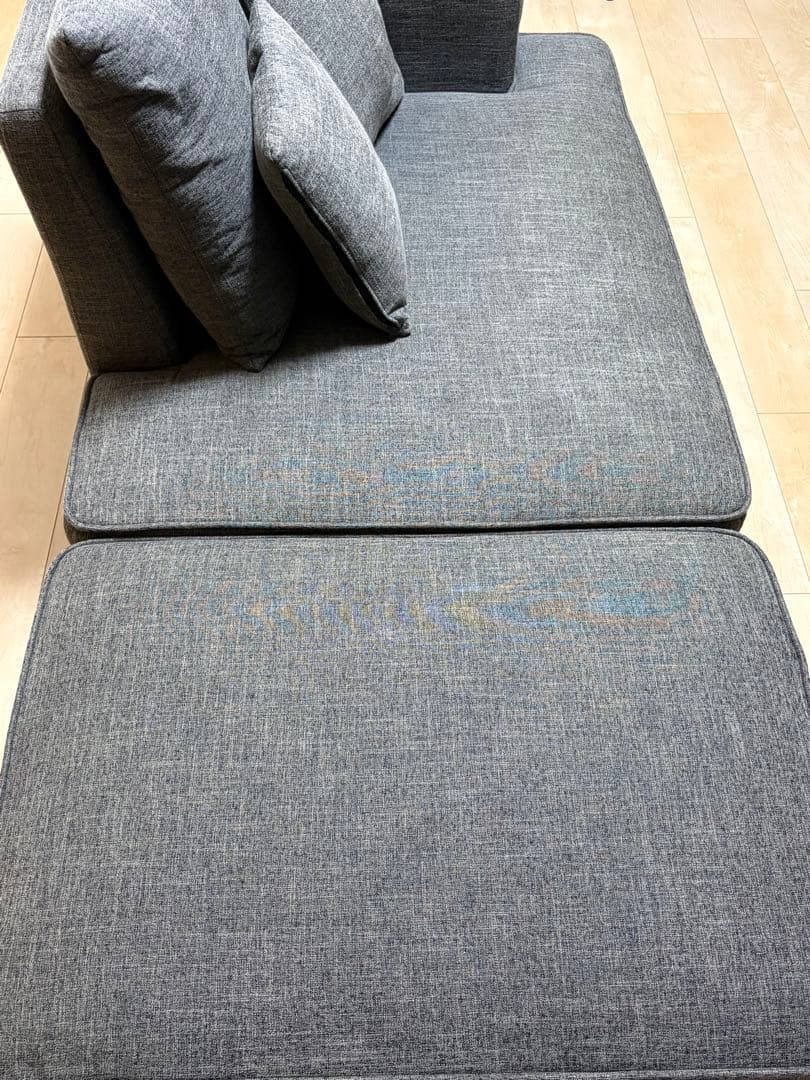 LOWYAカウチソファベッド コンパクト 2人掛けチャコールグレー