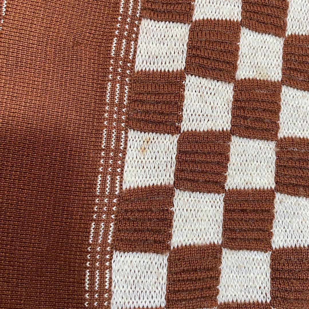 美品 60s ヴィンテージ イタリア製 ウール カーディガン ブラウン L